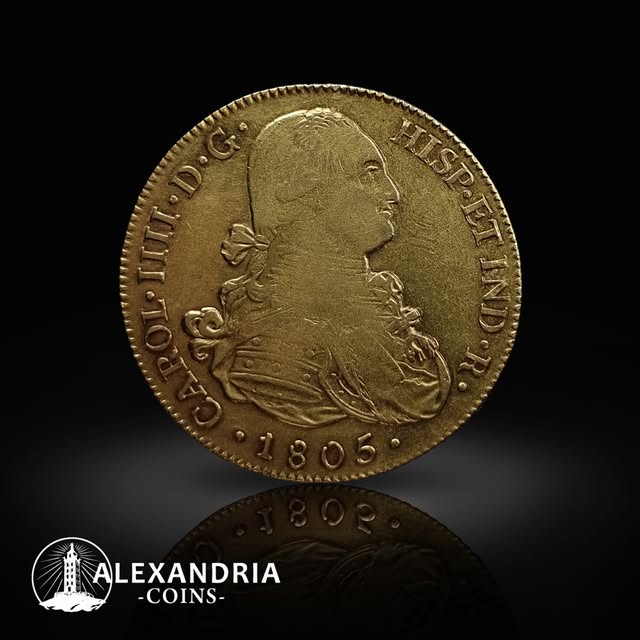 Gold coin of Charles III dated 1805